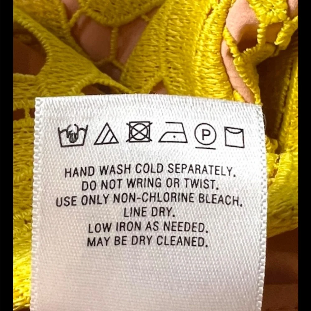 MAEVE Anthropologie Gardenia Lace Overlay Dress Sleeveless Column V Yellow 2 - Picture 12 of 12